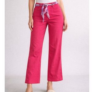 NWT Bill Blass Jeanswear Pink Stretch Capri Cropped Pants Sz 6